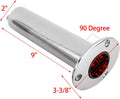 2X Stainless Steel 316 Deluxe Rod Holders with Drain Flush Mount 90 Degree
