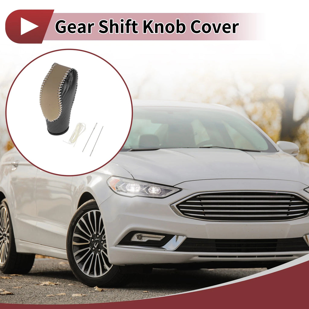 Gear Shift Knob Cover Replacement for Ford Fusion (2013–2016) Black Beige