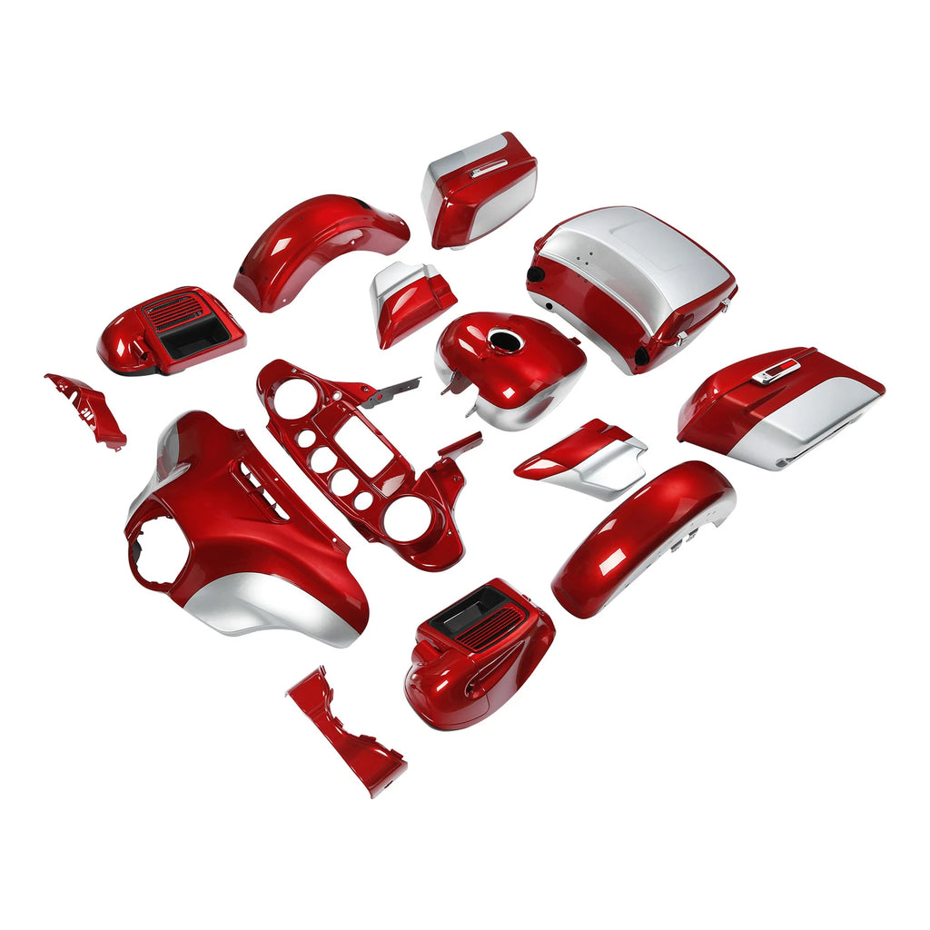 Fairings Bodywork Kit for Harley Electra Glide (2014–2023) Wicked Red/Barracuda Silver