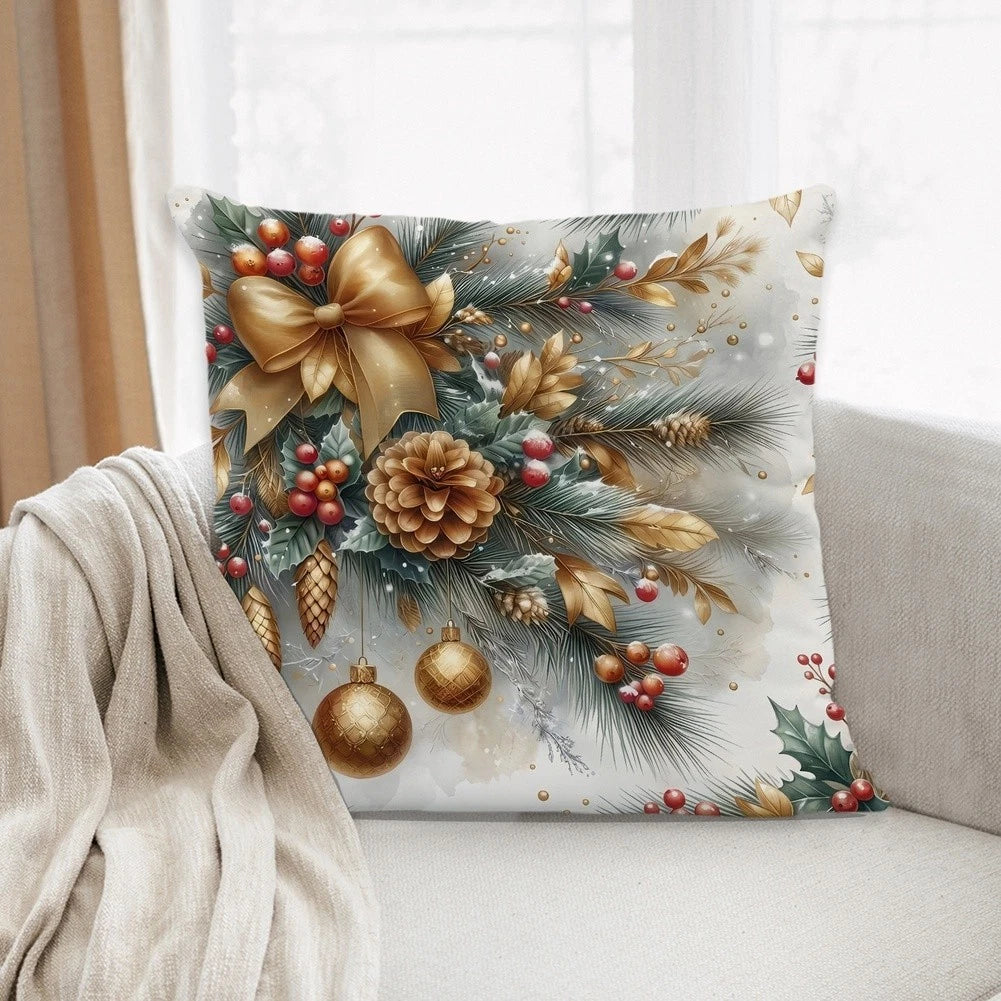 Set of 2 Christmas Pillow Covers Soft Plush Polyester