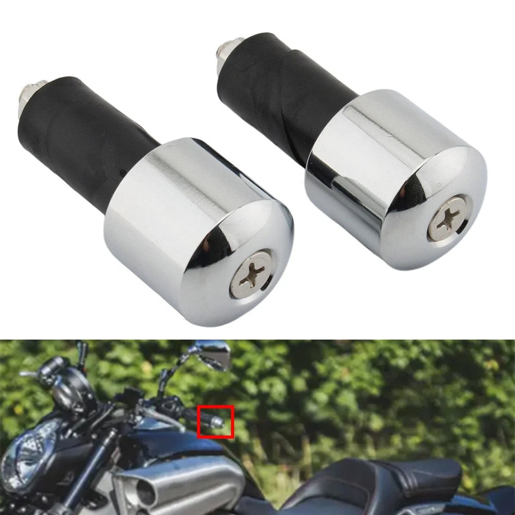 Set of 2 Handgrip Bar End Caps for Yamaha VMAX 400 450 500 750 (Chrom)