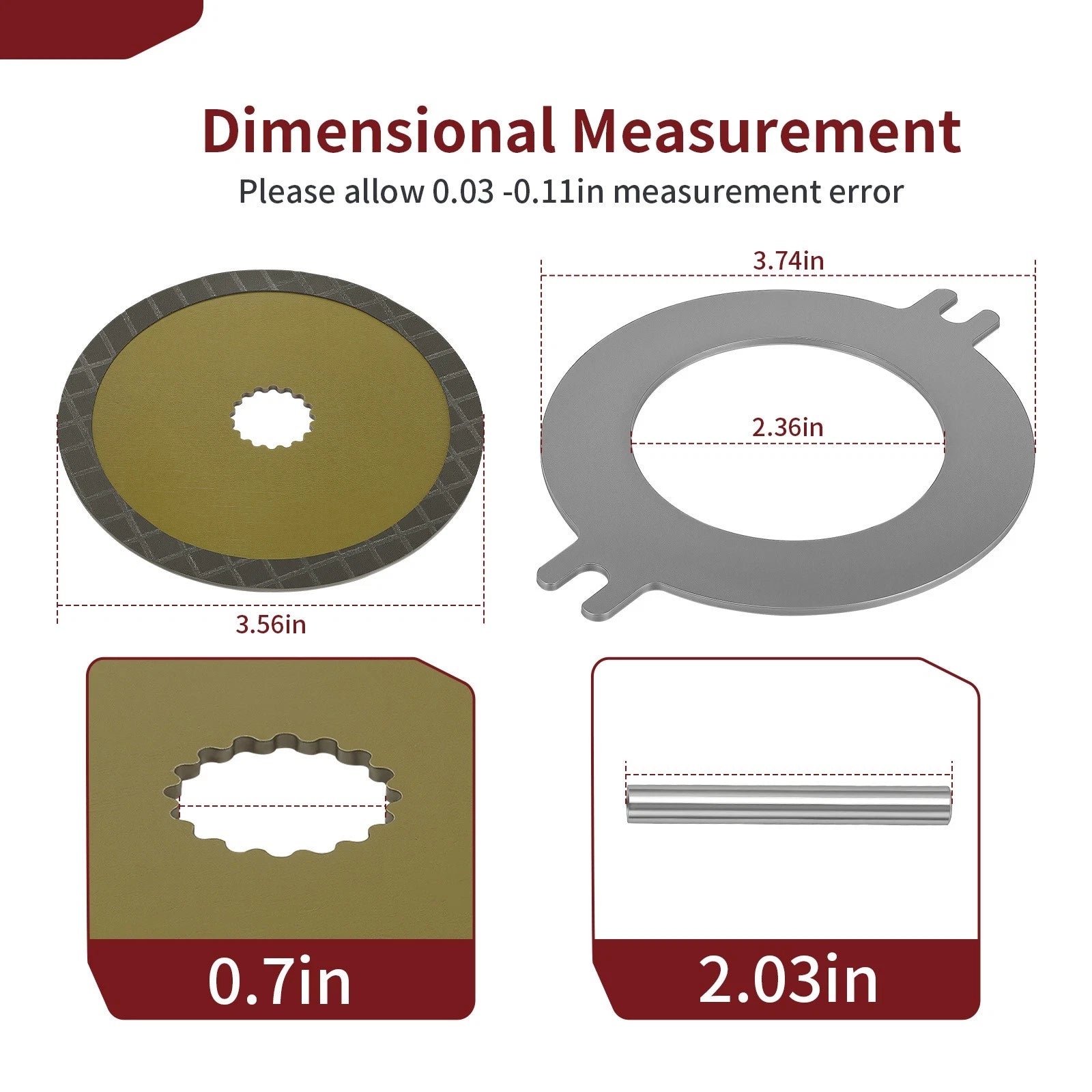 Wet Parking Brake Disk Kit for John Deere Gator XUV 625 825 835 855 865 (2010–2023)