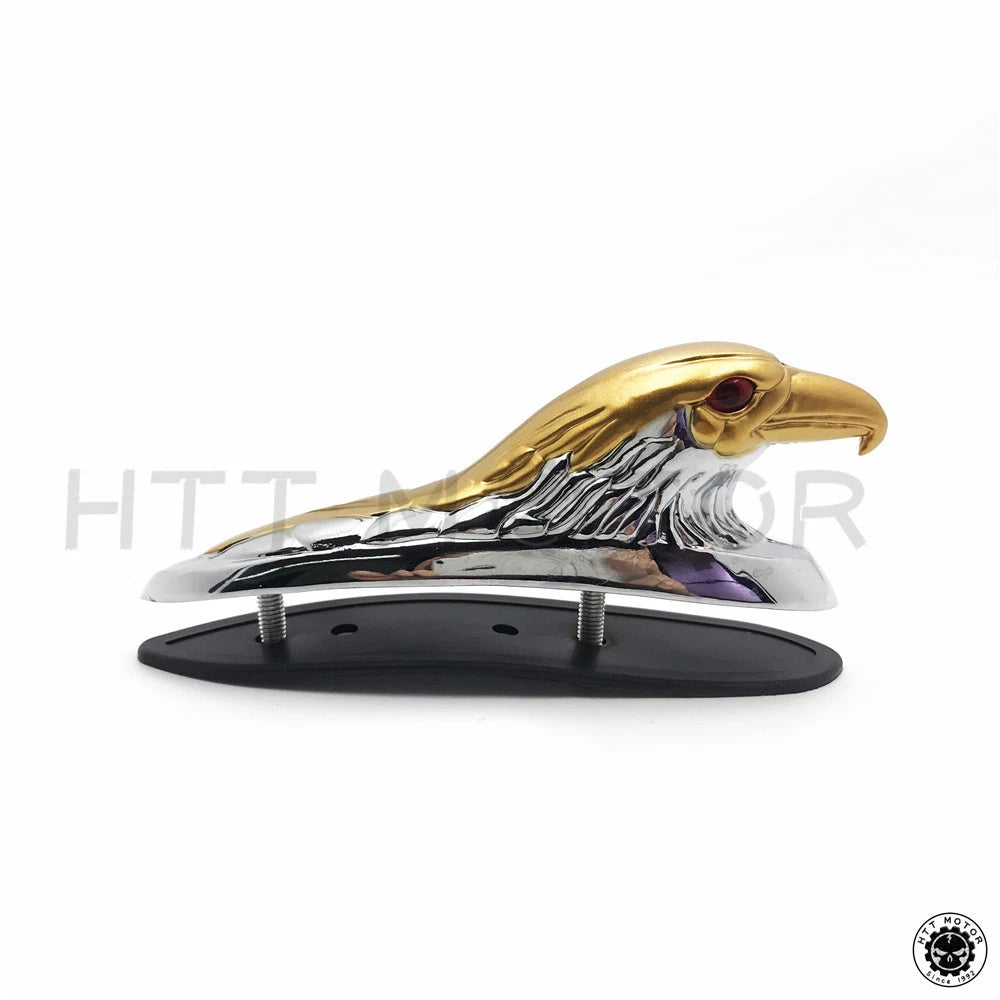 Chrome Gold Front Fender Bonnet Eagle Head with Red Eyes for