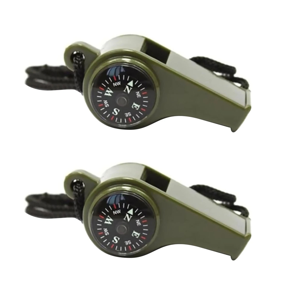 2 Pack Loud Whistle with Compass and Thermometer for Emergency Survival Kit