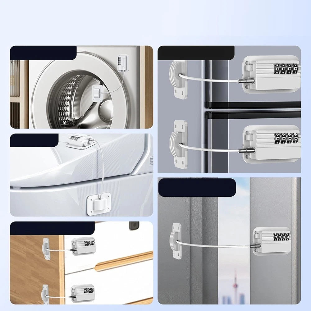 Refrigerator Drawer Lock with 0000 Code & Easy Reset Function