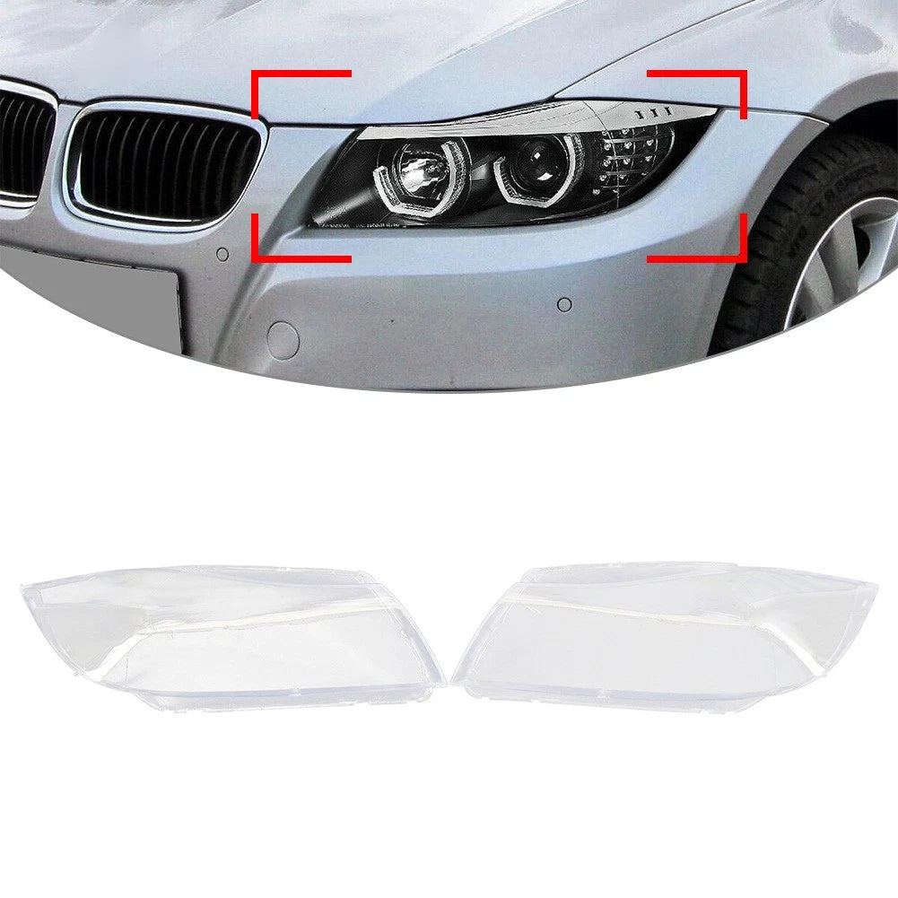 1 Pair Car Front Headlight Lens Cover For BMW 3 Series E90 Sedan E91 Wagon 05-08