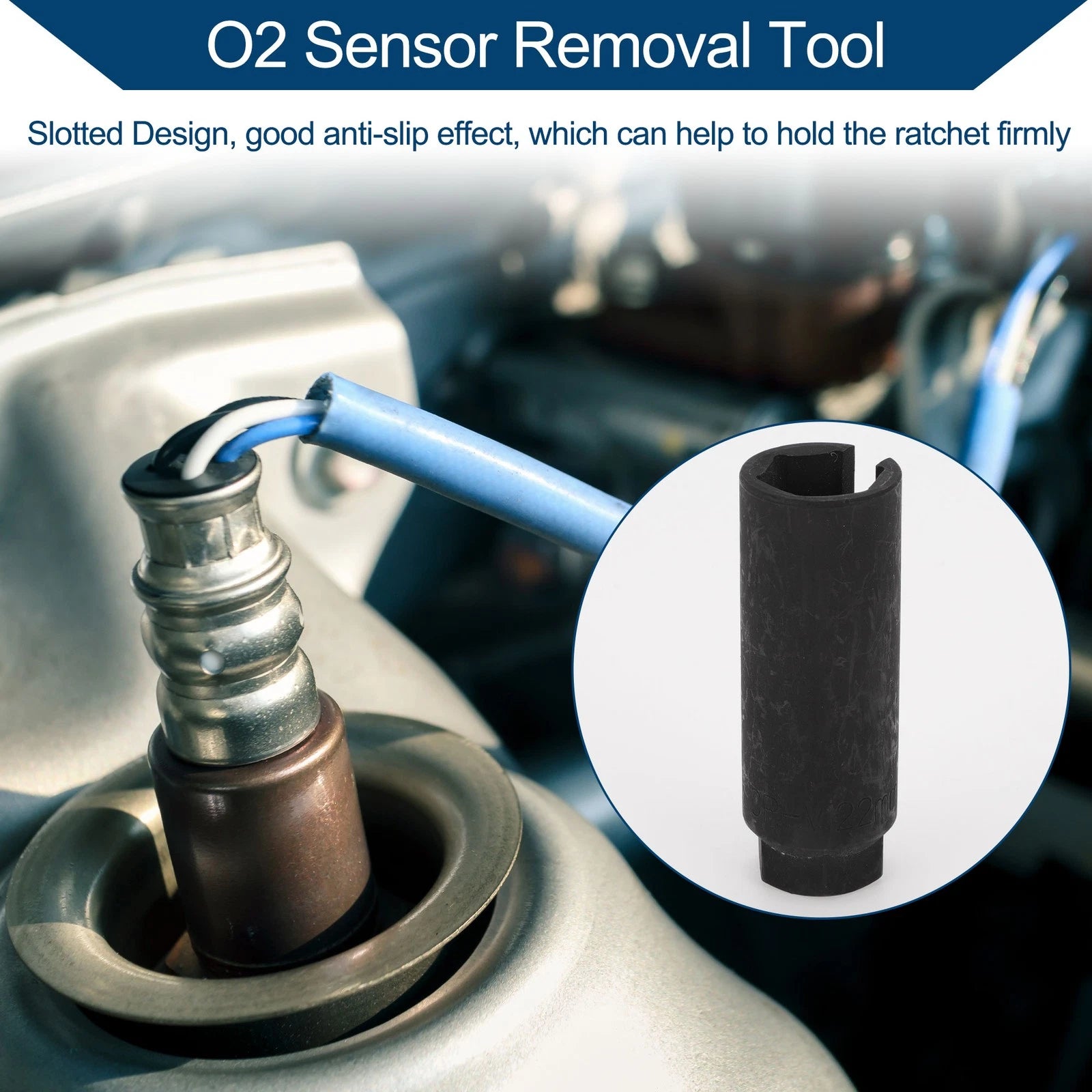 Oxygen Sensor Socket 22mm for Universal Vehicles (1/2 inch, 6 Point)