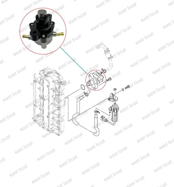Fuel Pump for Yamaha F75 F80 F90 F95 F100 F115 FL115 (1999–2006) 6D8-24410-00