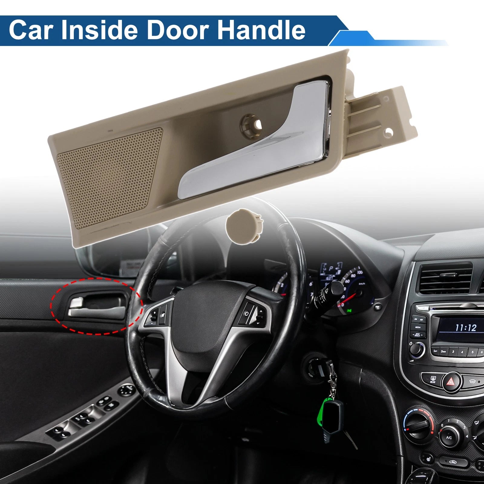 Front Driver Side Interior Door Handle for Roewe 350 (2012–2015) Beige Chrome