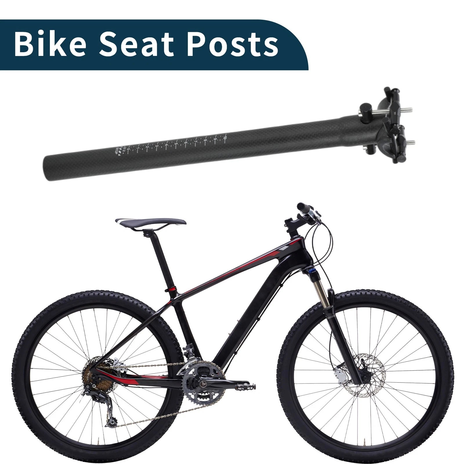 Bike Seat Post 27.2mmx350mm Lightweight Replacement for All Bikes (2000–2025)