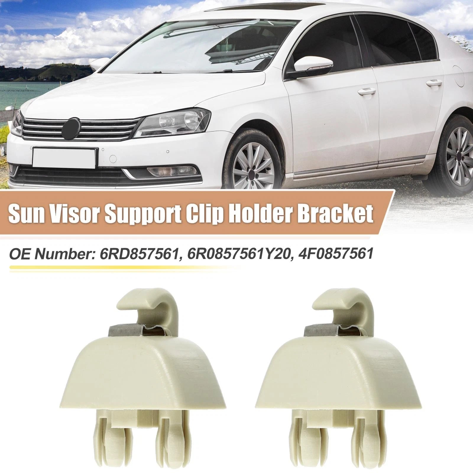 2pcs Sun Visor Support Clip Retainer Replacement for Audi A6 VW Passat (2005–2015)