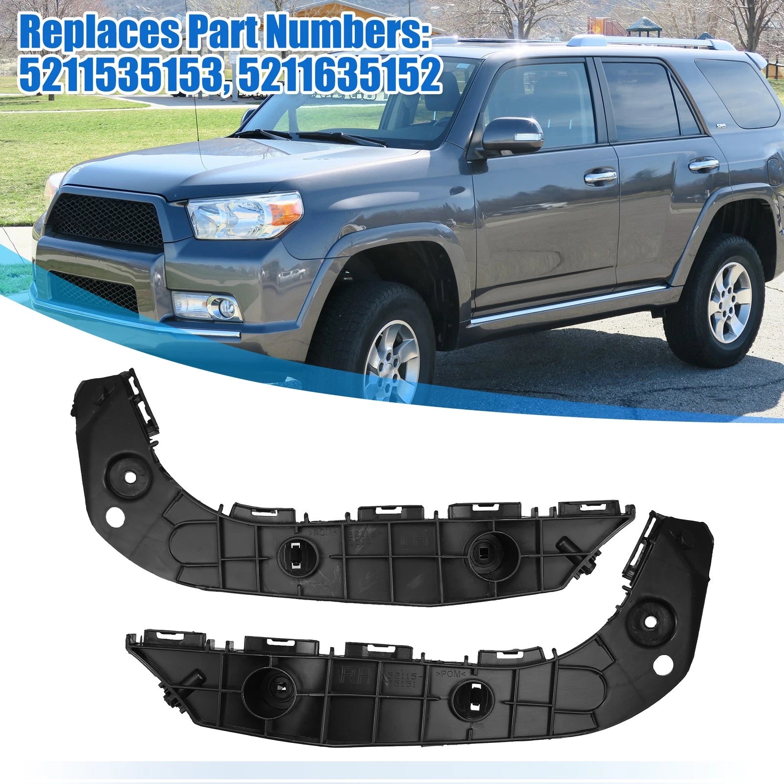 Front Bumper Mounting Support Bracket Pair for Toyota 4Runner (2003–2009)