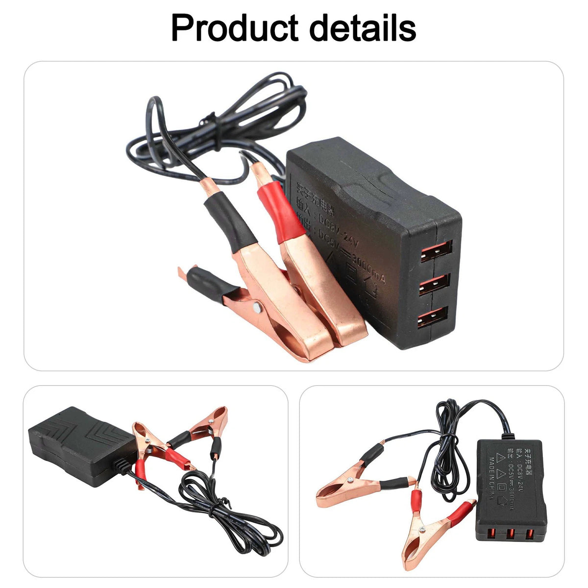DC Converter with Battery Clip for Quick Charge Technology (12V 24V)