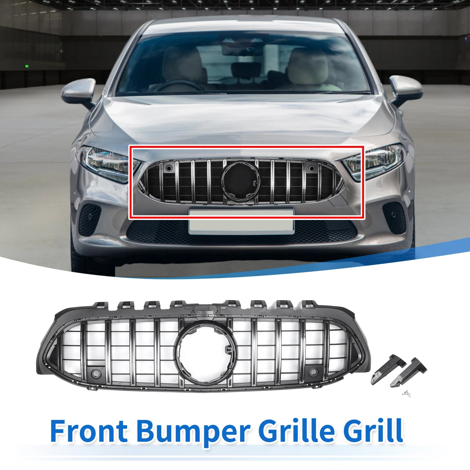 Front Upper Bumper Grille for Mercedes-Benz A-Class (2013–2018)