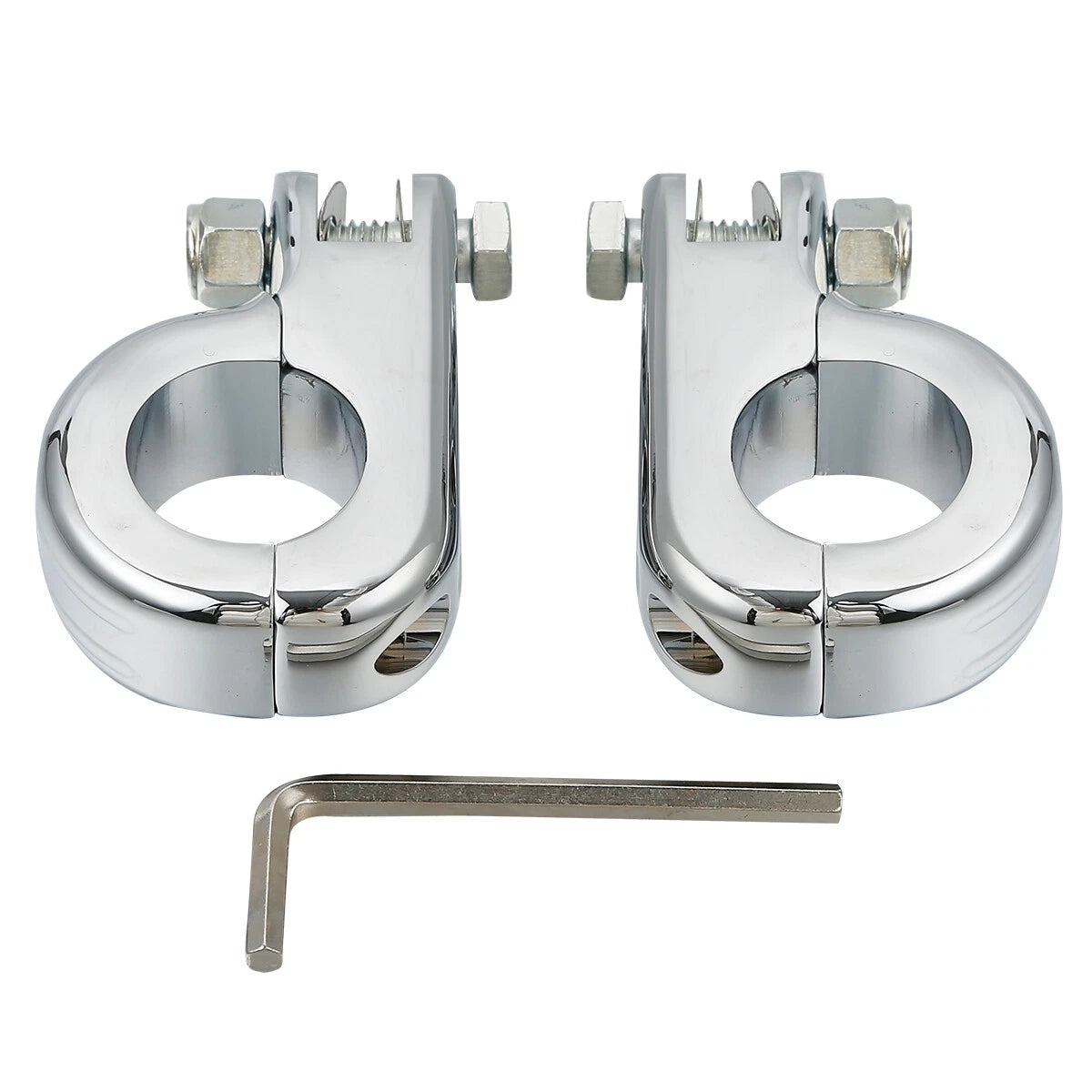 Chrome 1.25" Foot Pegs Mounting Kit for Harley