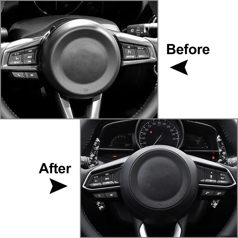 2X Steering Wheel Shift Paddle for Mazda 3 6 Atenza Axela CX-3 CX-4 CX-5 MX-5