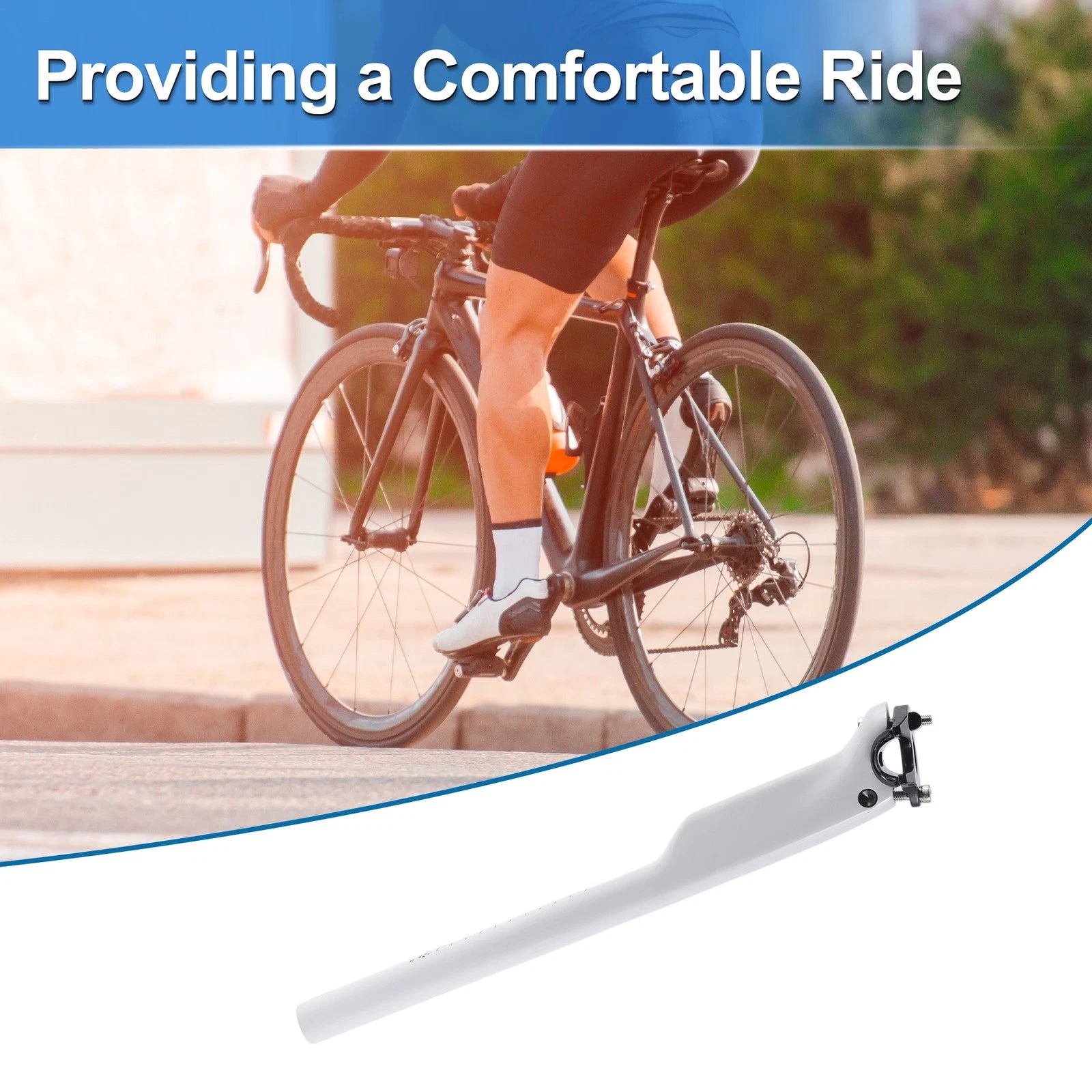 Bike Seat Post 27.2x400mm Adjustable Angle for Universal Bicycles (All Years)