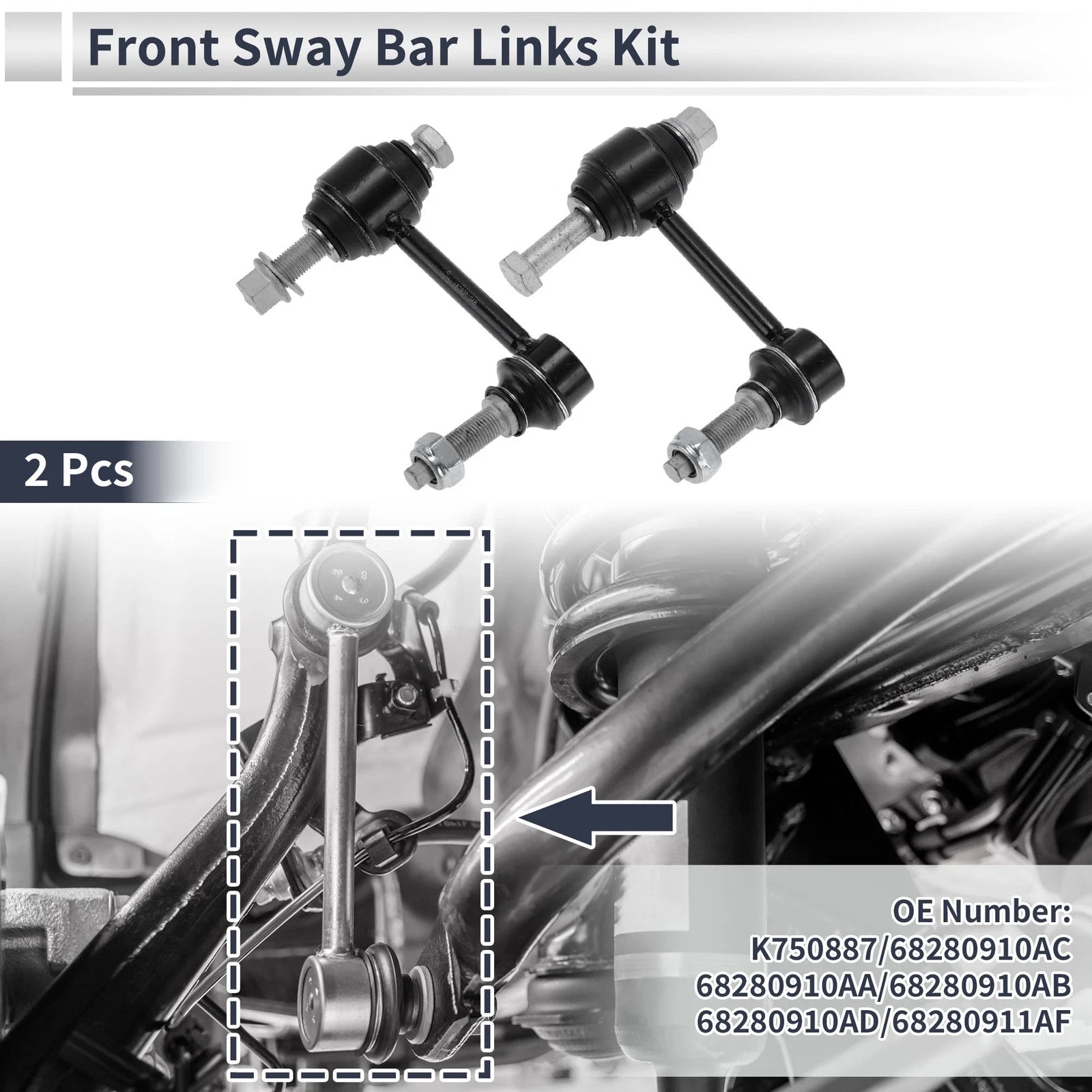 Front Stabilizer Bar Links for Dodge Durango 2016–2022 2 Piece Replacement