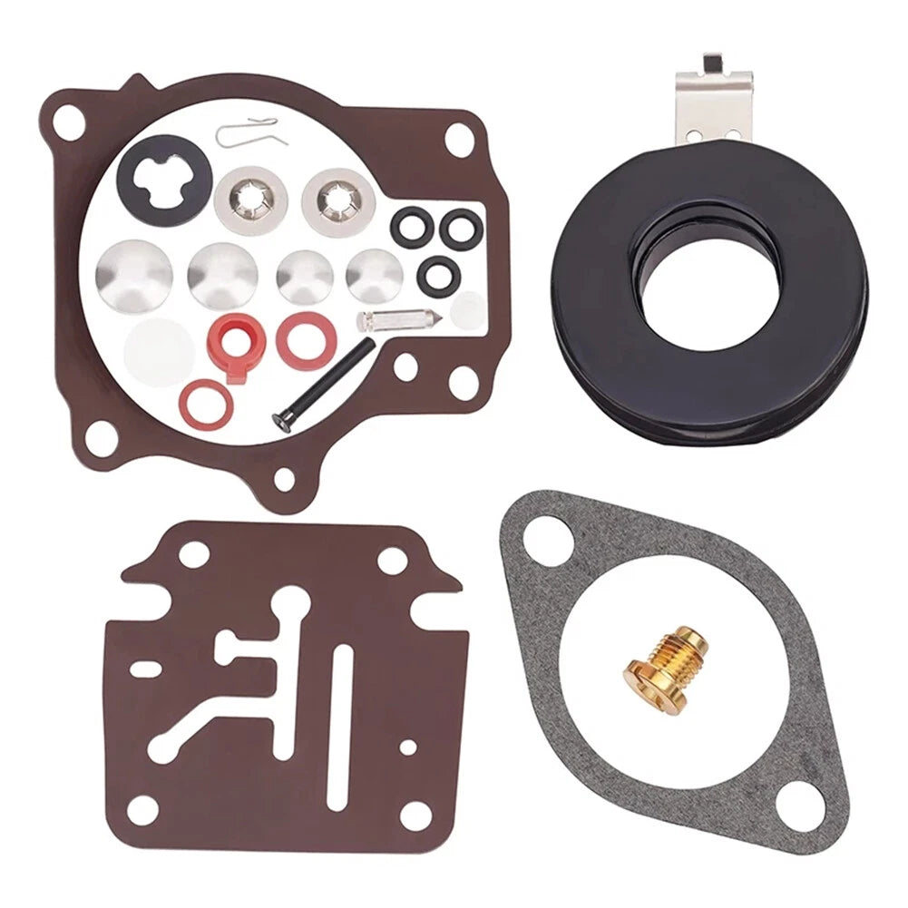 3Pcs Carburetor Rebuild Kit w/ Float for Johnson Evinrude 65-75 HP (Year Range)