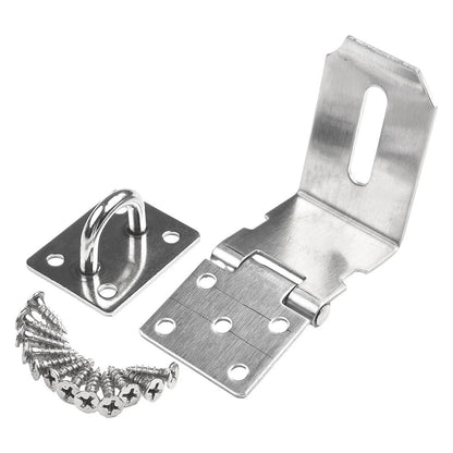 Door Hasp Lock Latch for Home Security (No Rust, Four Holes)