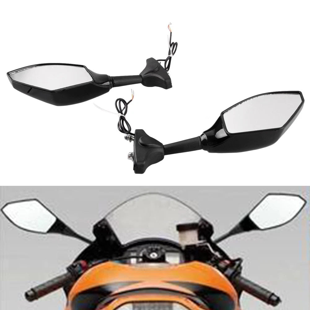 2X LED Rear Wing Mirrors for Universal Street Bikes