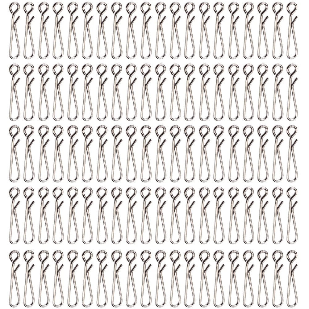 100-Pack Flexible Rotation Fishing Rig Clips for