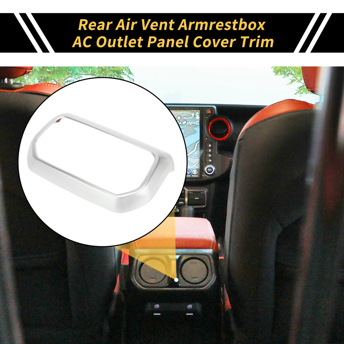 Rear Air Vent Armrestbox AC Outlet Panel Cover for Jeep Wrangler JL (2018–2023)