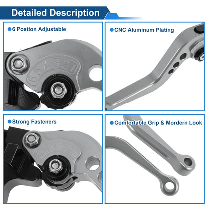 Short Brake Clutch Levers for Triumph Tiger 800 (2011–2019) Titanium Tone