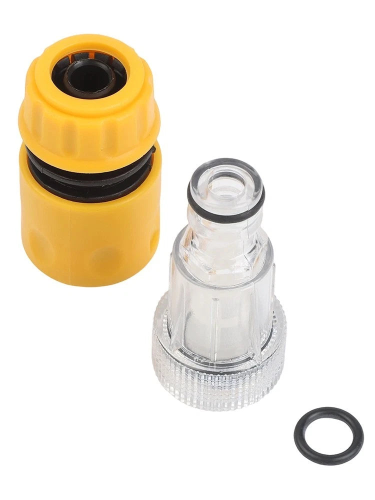 Set of 2 Plastic Filter Hose Tap Connectors for Car Pressure Washer