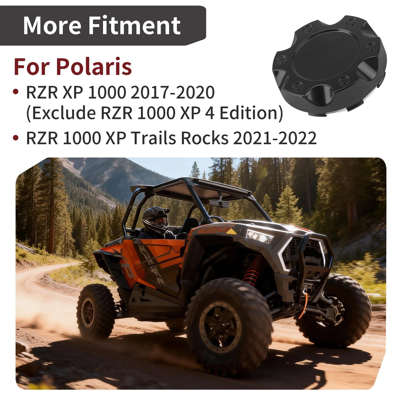 Front/Rear Wheel Center Cap for Polaris RZR XP 1000 (2017–2022) 1522853-655