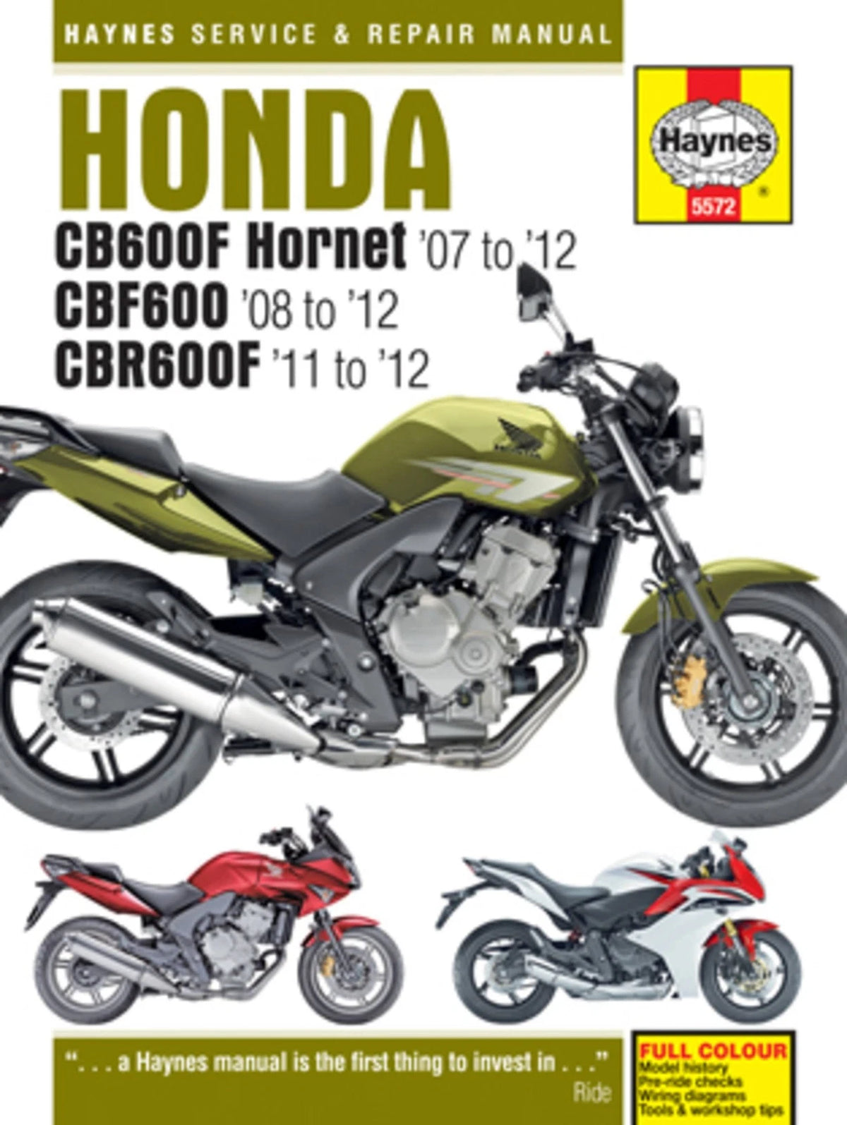Repair Service Manual for Honda CB600F CBF600 CBR600F (2007–2012)