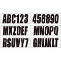 Set of 4 Black Boat Registration Letters & Numbers Decals A-Z & 0-9