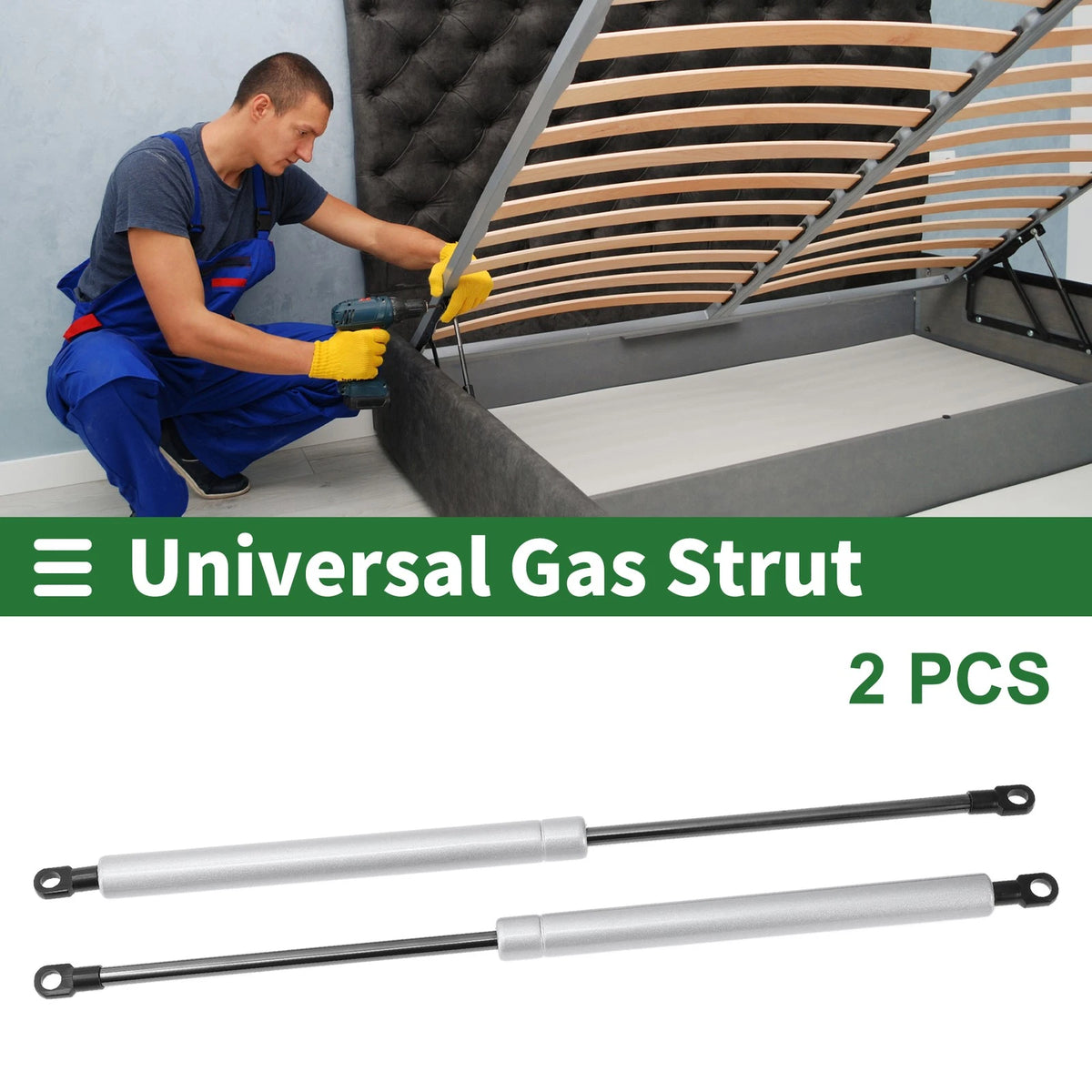 Set of 2 Gas Struts 500N for Universal Applications (15.75")