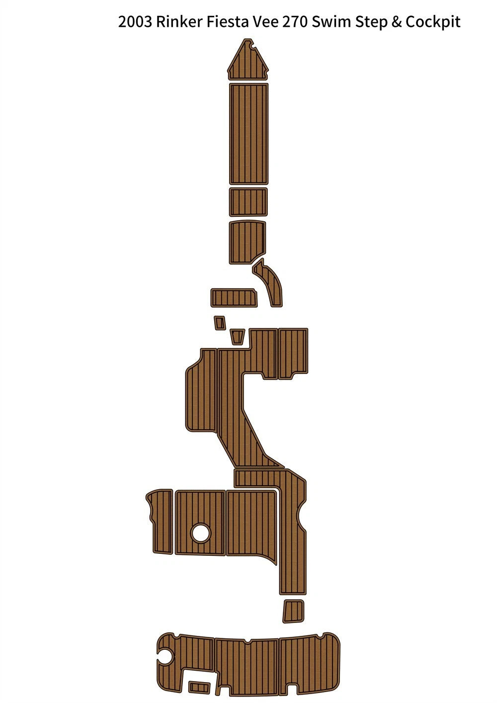Swim Platform Cockpit Pad for Rinker Fiesta Vee 270 (2003) - EVA Teak Flooring Mat