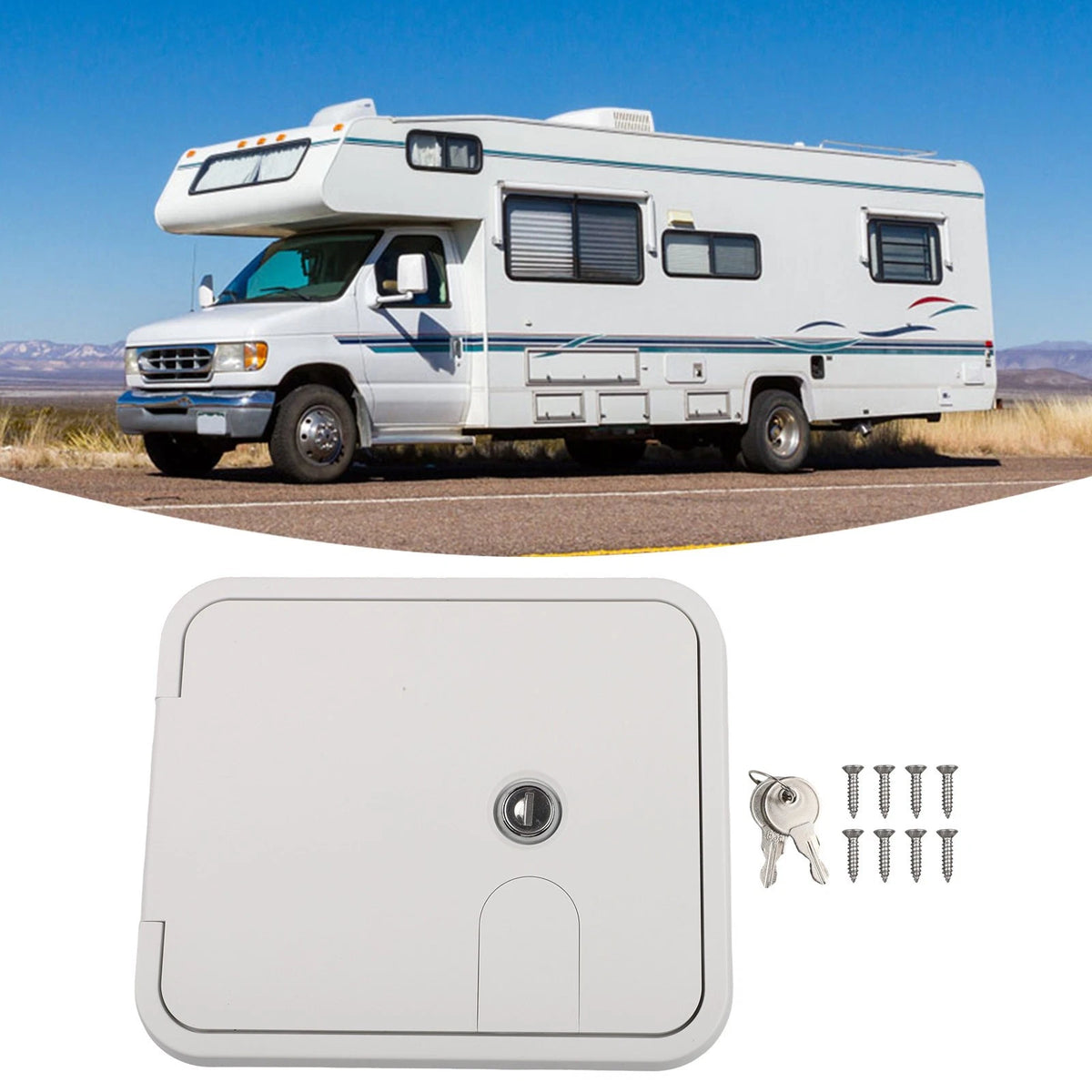 Weather Resistant RV Power Cord Hatch for Various Vehicles
