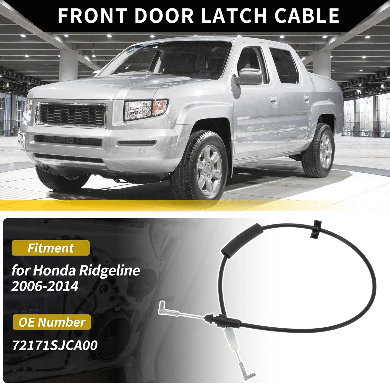 Interior Door Handle Cable Replacement Front Left for Honda Ridgeline (2006–2014)