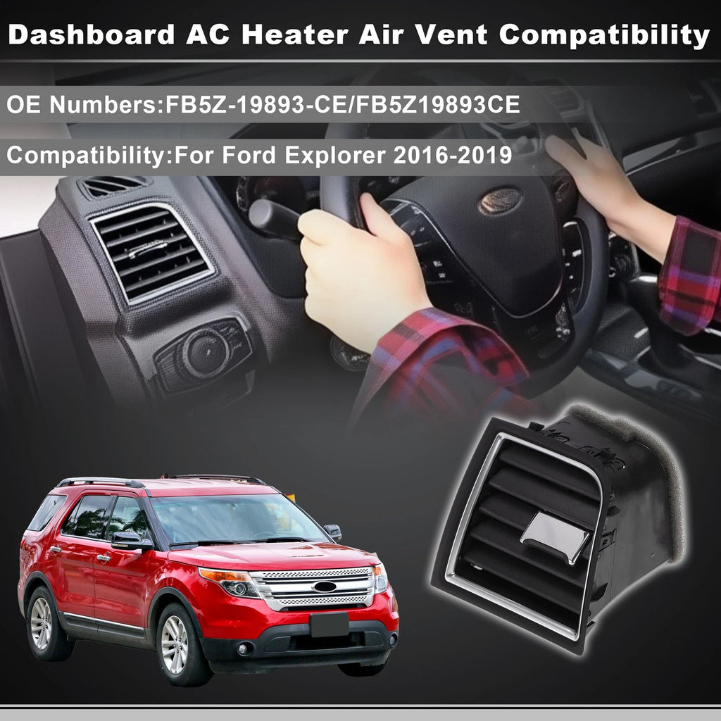 Front Left Center Dash AC Air Vent Panel Replacement for Ford Explorer (2011–2019)