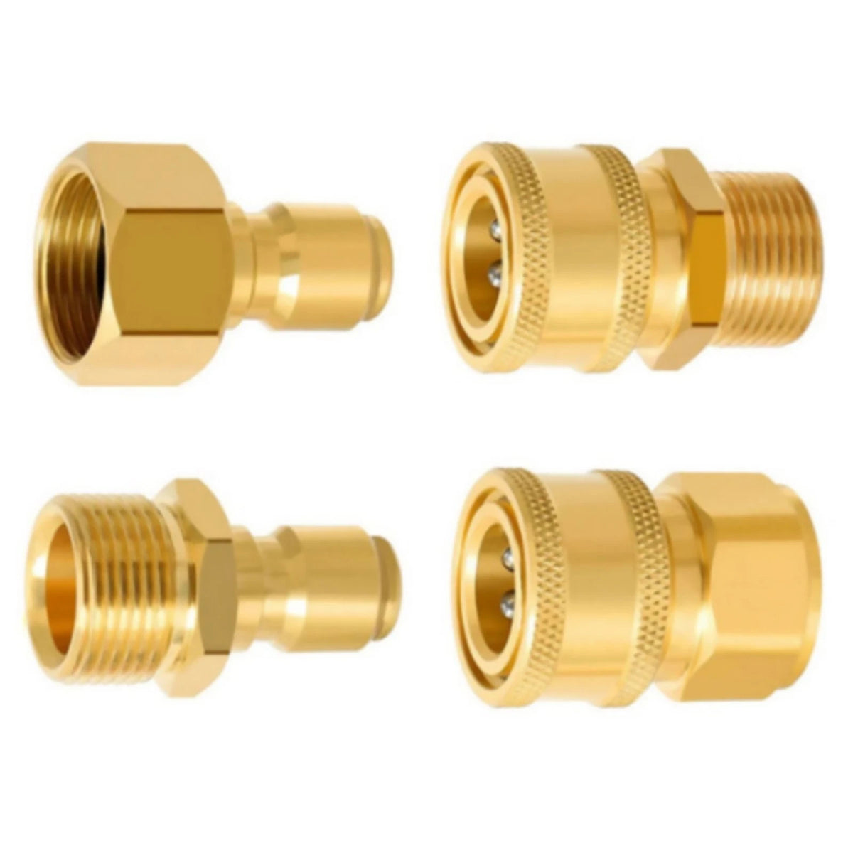 Set of 4 Hose Adapters M22-15mm 3/8'' for Pressure Washer