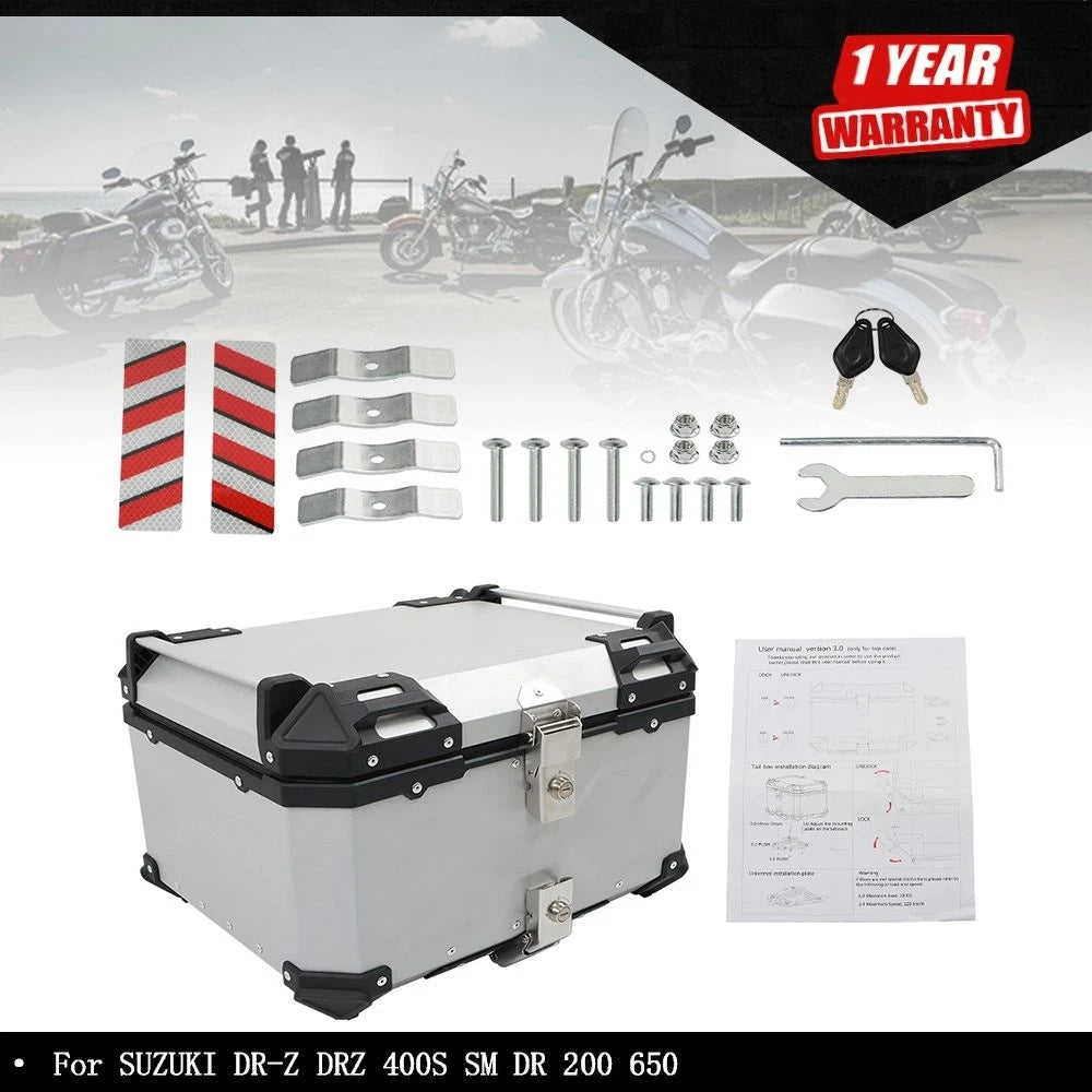 55L Waterproof Motorcycle Top Case Tail Box for Scooter