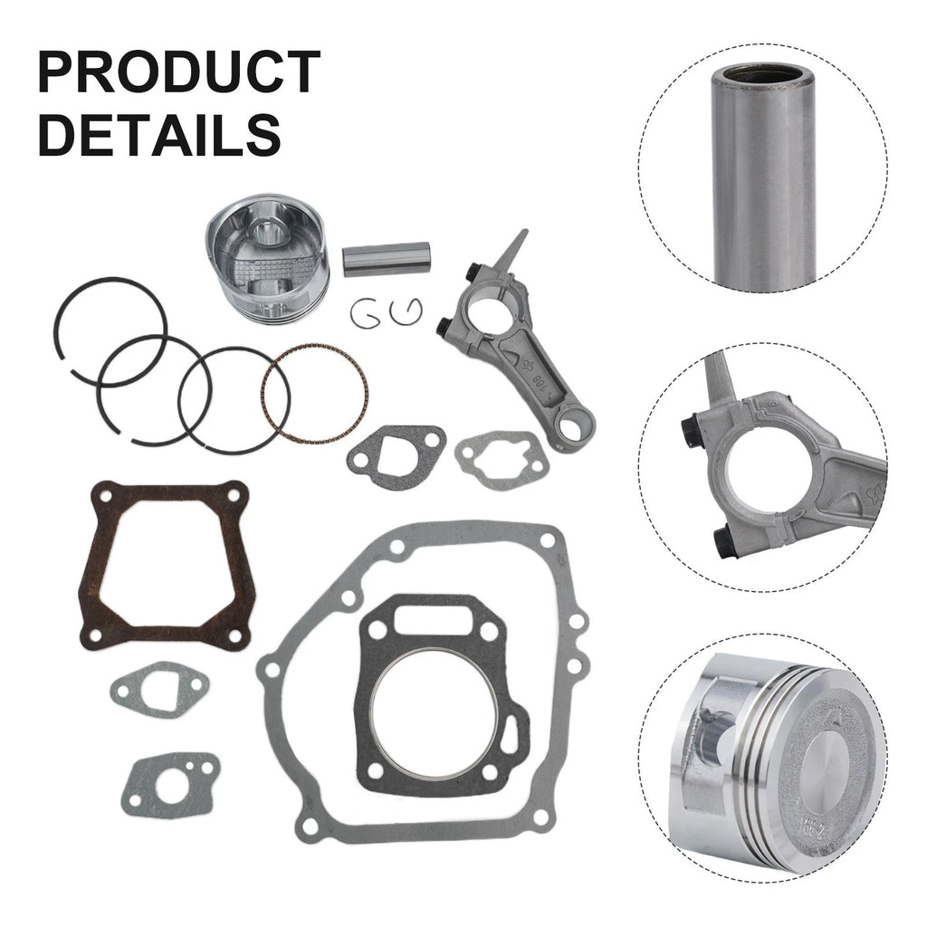 Piston Kit with Connecting Rod, Pin, Ring & Gasket Set for GX200 (2000–2023)