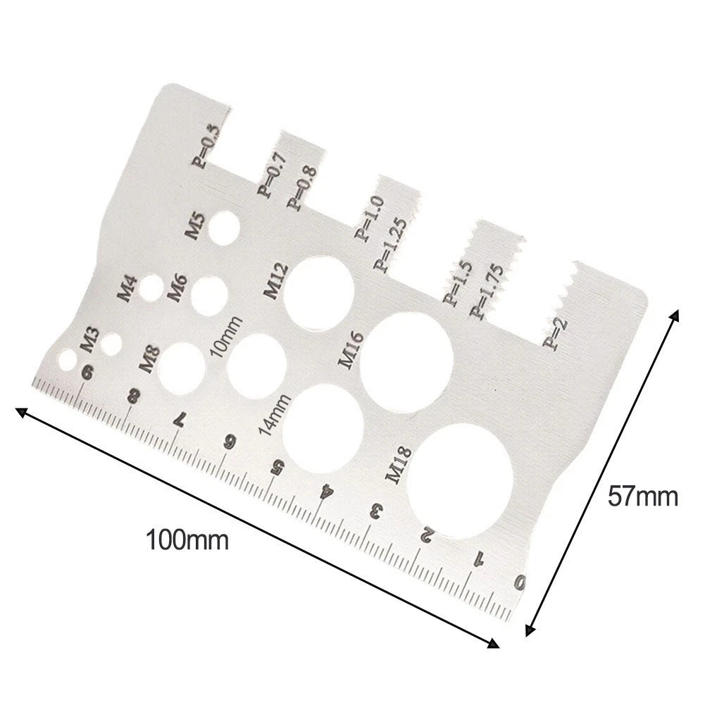 Screw Thread Pitch Gauge for Metric Bolt Nuts (Lightweight Stainless Steel)