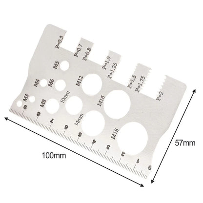 Screw Thread Pitch Gauge for Metric Bolt Nuts (Lightweight Stainless Steel)