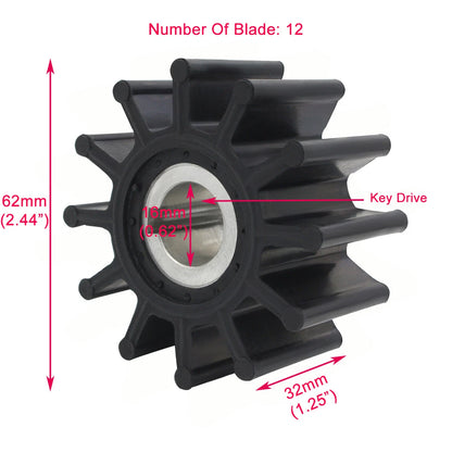 Impeller Kit for Chrysler Crusader Jabsco Oberdorfer Sherwood Volvo (18-3060)