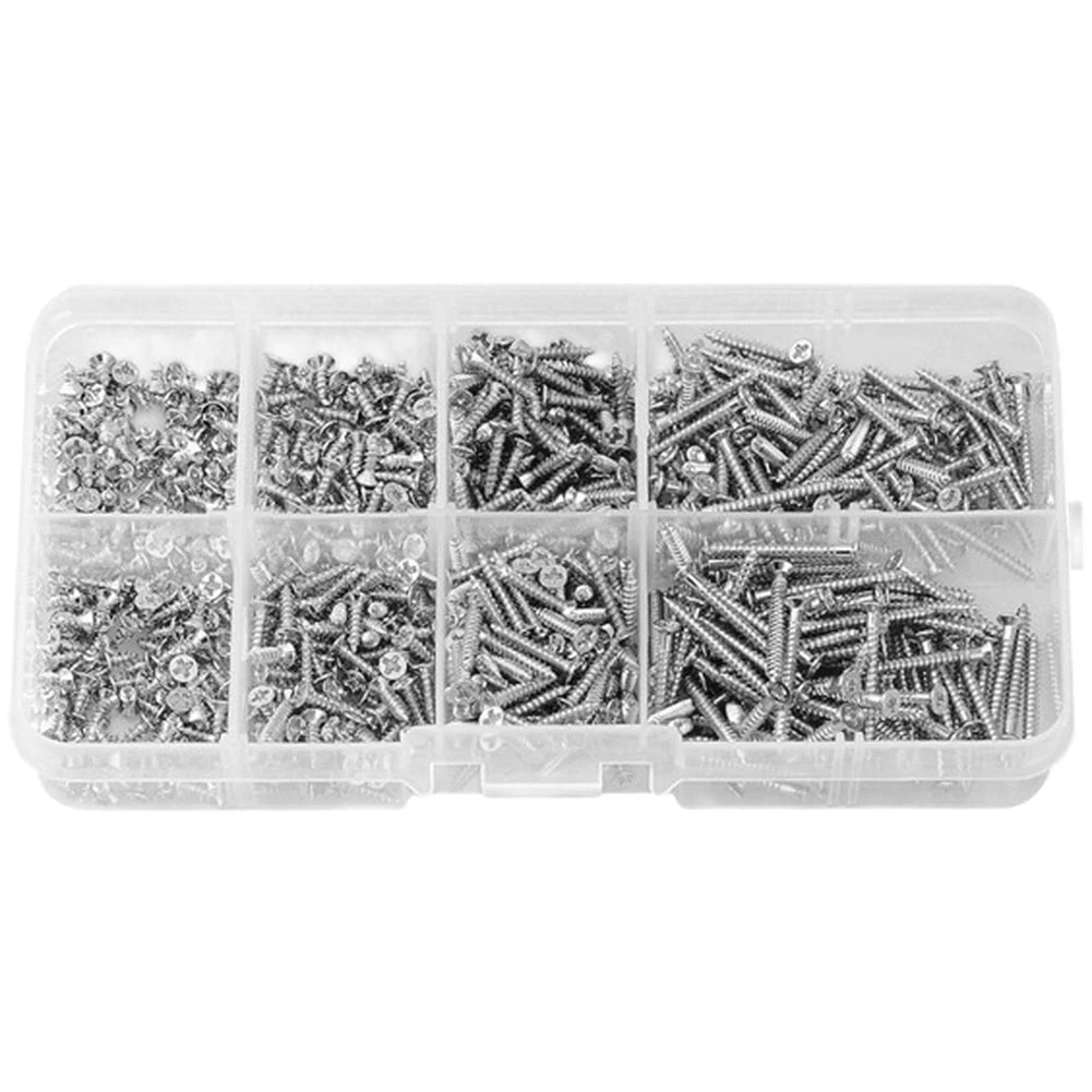 800 Pcs M2 Cross Recessed Flat Head Self Tapping Screws