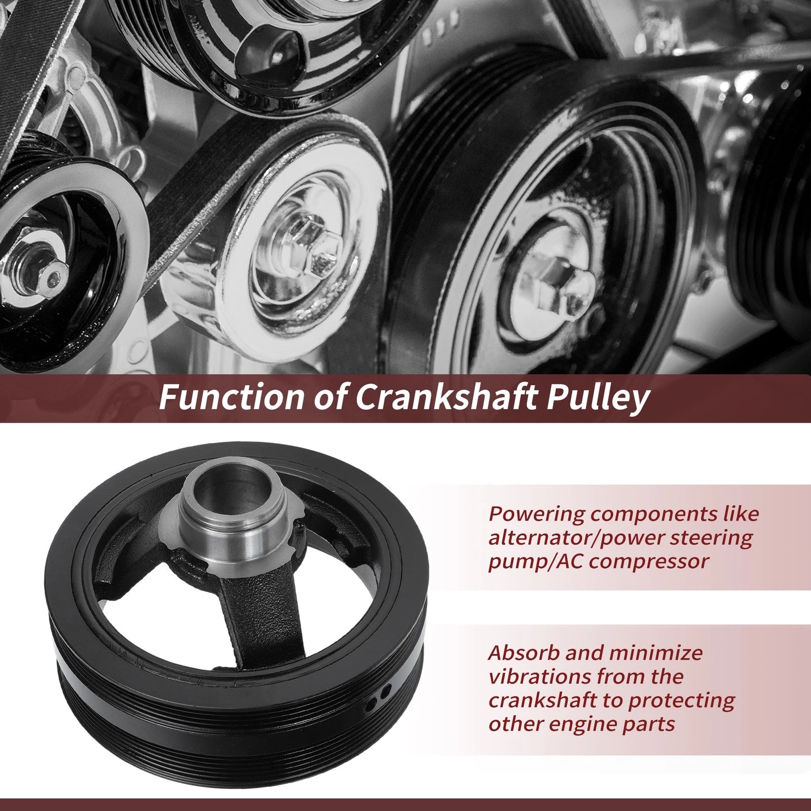 Harmonic Balancer Crankshaft Pulley Replacement for Chevy Buick Hummer (2003–2010)