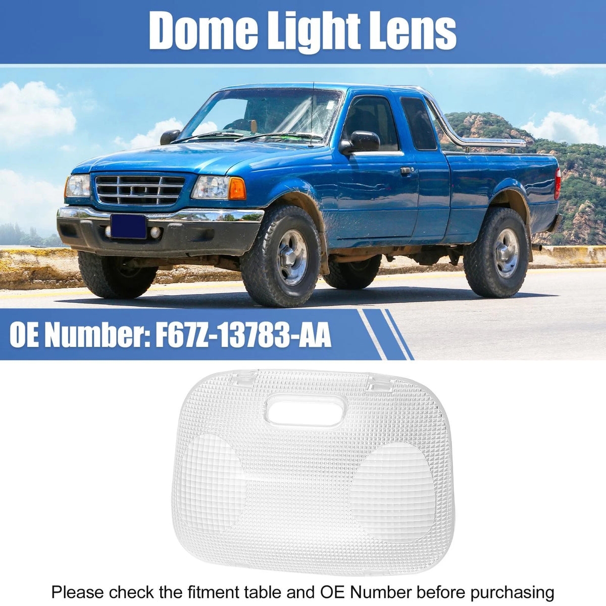 Dome Light Lens Replacement for Ford Ranger (1993–2003)