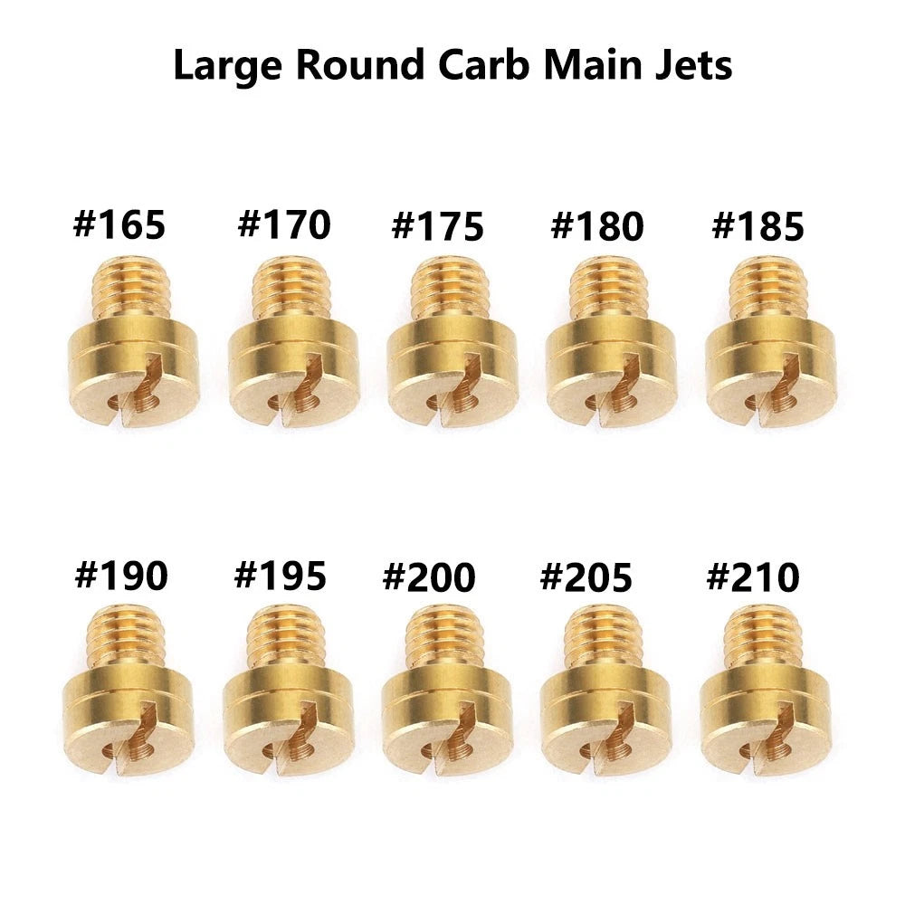 10x Large Round Carb Main Jets for Mikuni HSR 42/45/48 (#165-210)