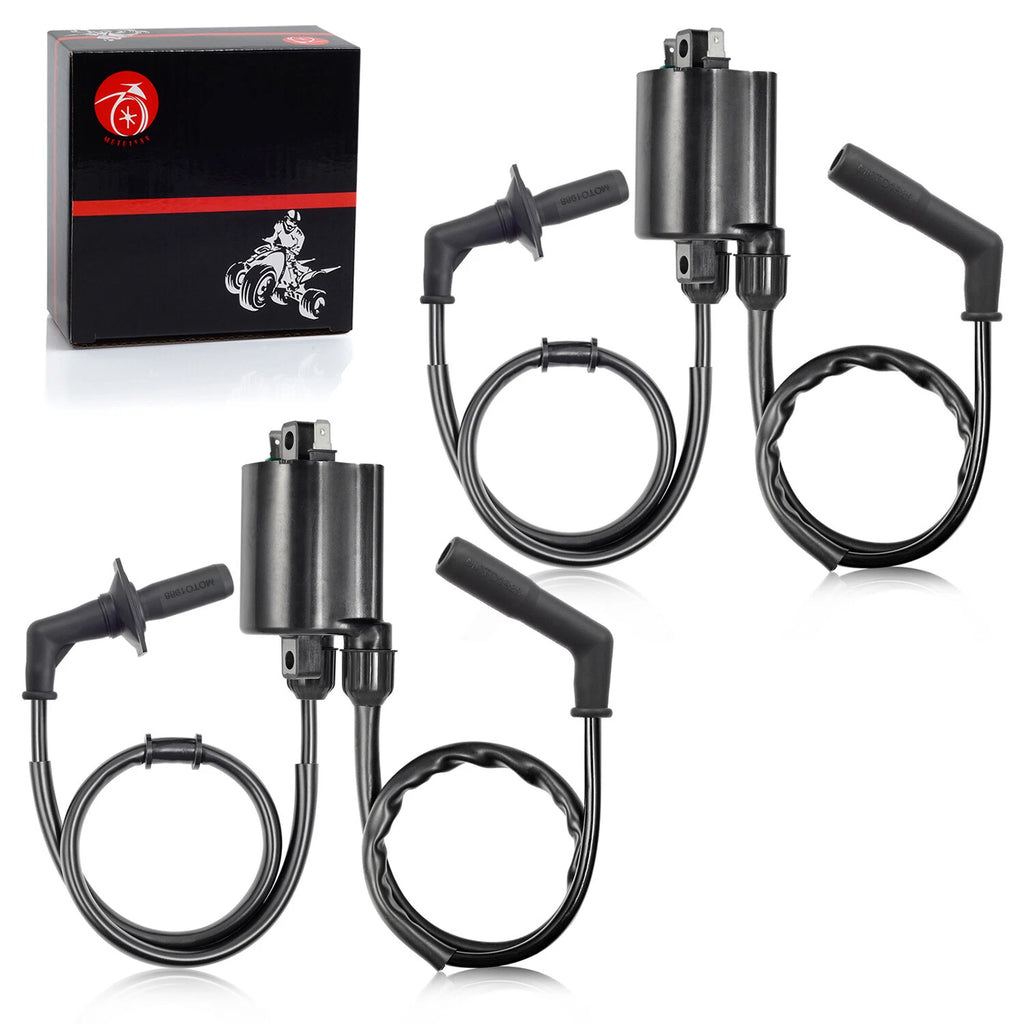 2 Sets of Ignition Coil & Spark Plug Cap for Honda Shadow 1100 VT1100 (1987–2007)