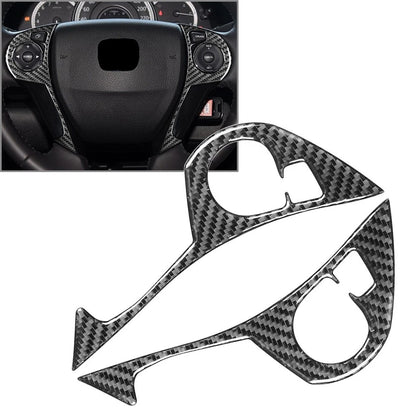 2X Carbon Fiber Steering Wheel Button Cover for Honda Accord (2013–2017)