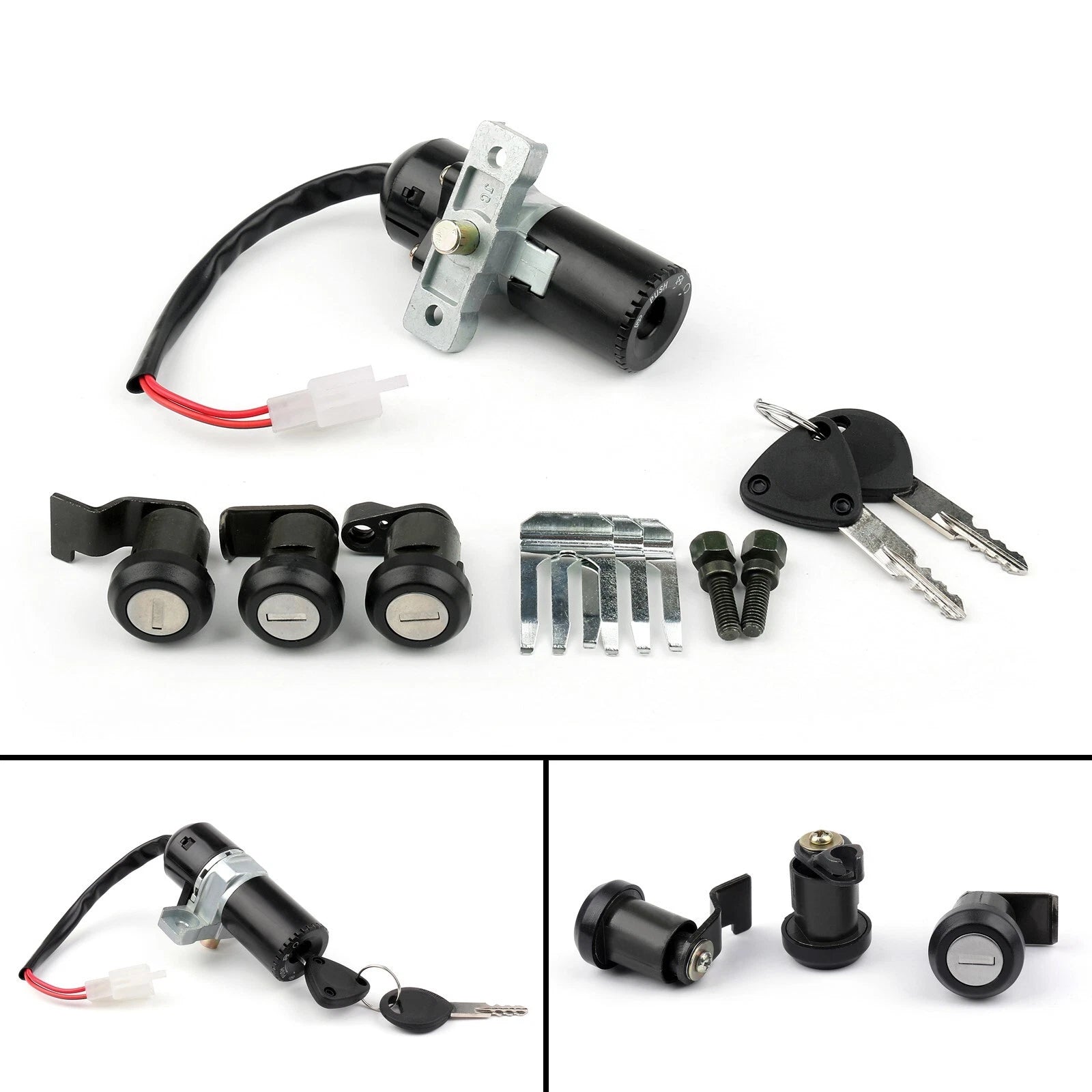 Ignition Switch & Fuel Gas Cap Cover Key Lock Set for Peugeot SV 250 (2001)